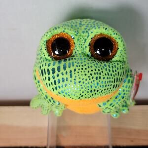 TY Beanie Boos Speckles Green & Orange Frog w/ Tags